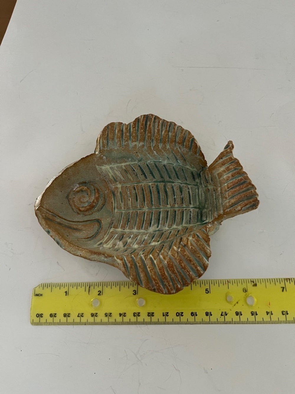 Hand thrown pottery fish dish